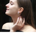 White Daisy Pollen Flower Enamel Earrings Jewelry Stud Clip Hook Earrings