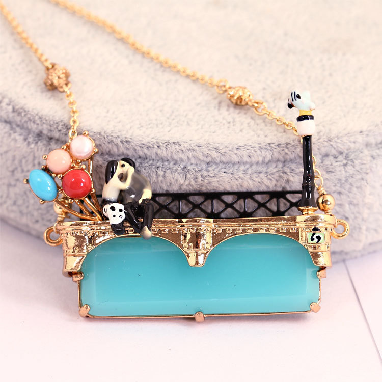 Dog Puppy Cat Kitten Gem Gold Plated Jewelry Enamel Bracelet