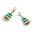 Camellia Flower And Crystal  Enamel Stud Earrings