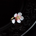 Gardenia Flower And Orange Citrus Enamel Charm Bracelet