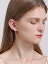 Red Fish And Blue Crystal Enamel Dangle Stud Earrings