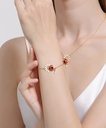 Red Lip And Crystal Asymmetrical Enamel Stud Earrings