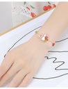 Rabbit Cute Bunny With Flower And Mushroom Enamel Thin Bracelet