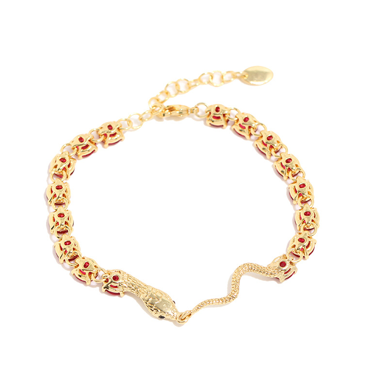 Pink Flower Lotus And Stone Enamel Bracelet