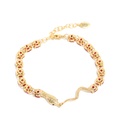 Pink Flower Lotus And Stone Enamel Bracelet