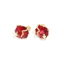Red Rhinestone Crystal Snake Shape Gold Plated Earrings