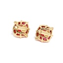 Red Rhinestone Crystal Snake Shape Gold Plated Earrings