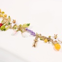 Bird On A Cherry Blossom Branch Tassel Enamel Stud Earrings
