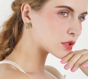 White Daisy Pollen Flower Enamel Earrings Jewelry Stud Clip Hook Earrings