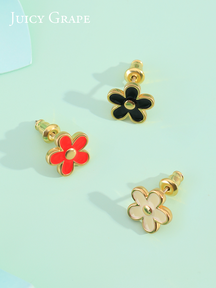 Rose Bud Flower And Bird Enamel Ring