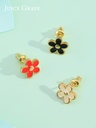 Rose Bud Flower And Bird Enamel Ring