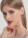 Pansy Flower And Crystal Enamel Pendant Necklace