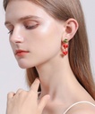 Pansy Flower And Crystal Pearl Enamel Pendant Bracelet