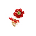 Pansy Flower Blue And Crystal Enamel Charm Bracelet