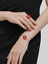 Fruit Peach Strawberry Orange And Crystal Enamel Charm Bracelet