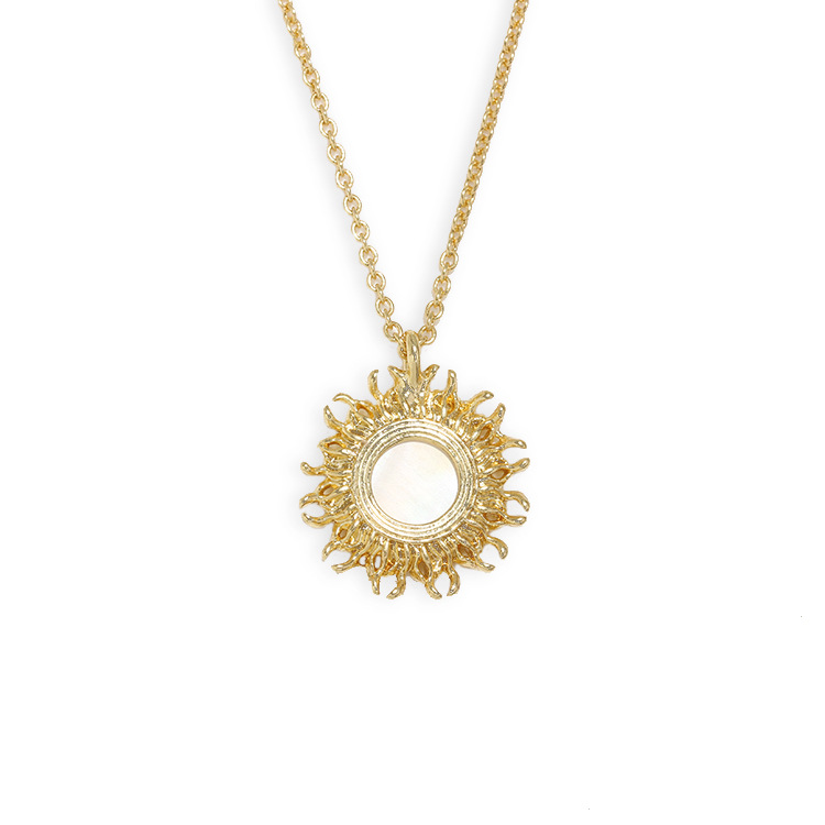 Golden Plated Sun Pendant Necklace