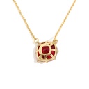 Red Rhinestone Crystal Snake Shape Gold Plated Pendant Necklace