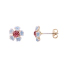 Enamel Flower 925 Needle Earrings Jewelry Stud Earrings