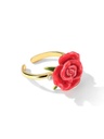 Red Rose Flower Enamel Adjustable Ring Jewelry Gift