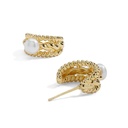 Freshwater Natural Pearl Gold Plated Stud Earrings Jewelry Gift
