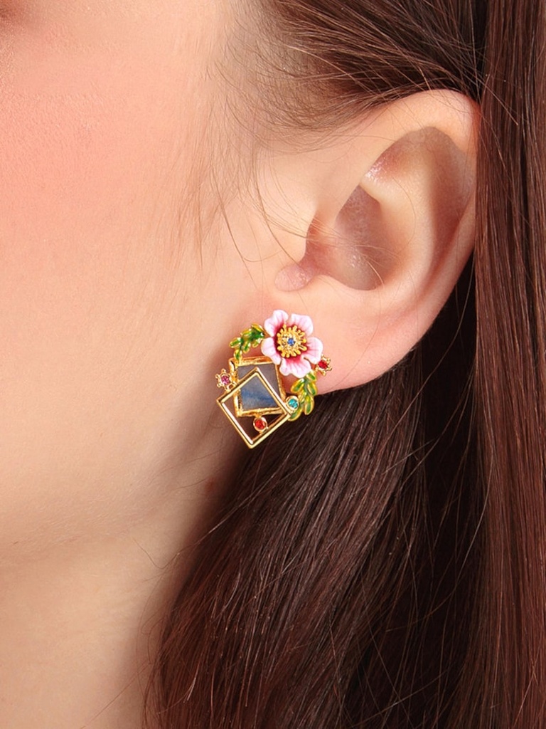 Red Hawthorn Fruit And Flower Enamel Charm Bracelet