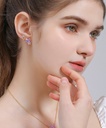 Red Fruit Hawthorn And Green Leaf Enamel Stud Earrings