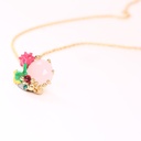 Enamel Crystal Glaze Flower White And Delicate Jewel Necklace Clavicle Chain