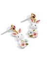 Pansy Red Blue Flower And Crystal Enamel Adjustable Ring