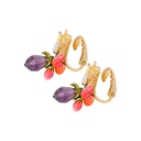 Enamel Flower Crystal Bee Enamel Earrings Jewelry Stud Clip Earrings