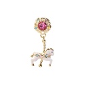 Carousel White Horse And Crystal Enamel Dangle Earrings Jewelry Gift
