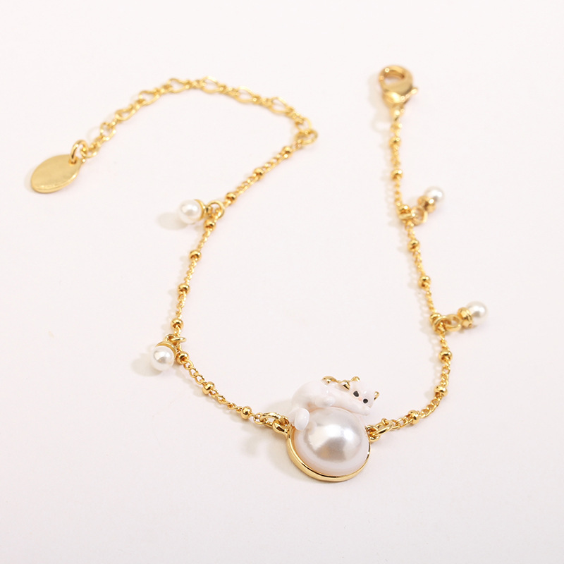 White Cherry Blossom Flower Petals Enamel Pendant Necklace