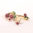 Hamster Purple Fruit Mulberry Flower Enamel Brooch Jewelry Gift