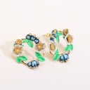 Peacock Enamel Hook Earrings