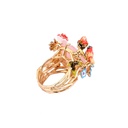 Peacock And Red Rose Flower Enamel Bangle Bracelet