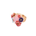 Cat Cute Yellow Kitty Kitten And Butterfly Enamel Adjustable Ring