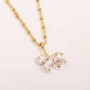Daisy White Flower And Ladybug Enamel Adjustable Ring