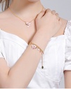 Daisy White Flower And Ladybug Enamel Thin Bracelet