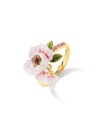 Daisy White Flower And Ladybug Enamel Pendant Necklace