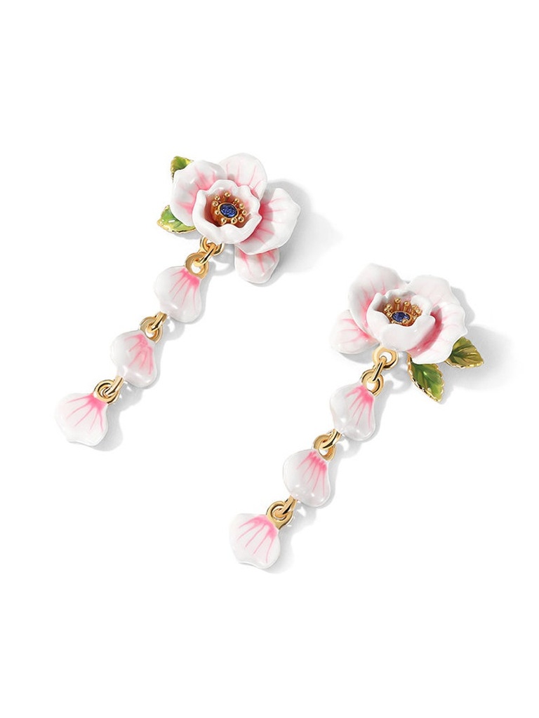 Dragonfly With Crystal Pearl And Flower Enamel Brooch