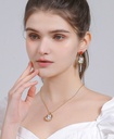 Metal Rhinestone Gloden Plated Irregular Stud Earrings