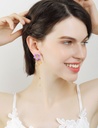 Cute Architecture Pavilion Hollow Out And Crystal Enamel Dangle Earrings