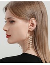 Pearl Tassel Hoop Earrings Jewelry Gift