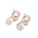 Pearl White Pink Green Dangle Earrings