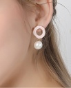Lily Flower Branch And Stone Enamel Earrings