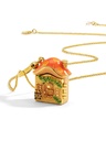 Rabbit Bunny Mushroom House Enamel Necklace Key Pendant With Chains Jewelry Gift