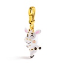 White And Black Cow Enamel Necklace Key Pendant With Chains