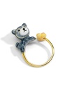 Puppy Dog Yellow Bone Enamel Adjustable Ring Jewelry Gift