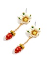 Cute Rabbit Bunny And Pink Flower Enamel Pendant Necklace Jewelry Gift