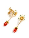 Cute Rabbit Bunny And Pink Flower Enamel Pendant Necklace Jewelry Gift