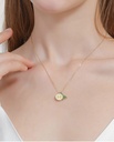 Lemon Fruit And Green Leaf Enamel Pendant Necklace Jewelry Gift